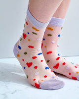 Sheer Lavender Ankle Socks
