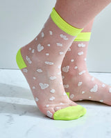 Sheer Neon Green Ankle Socks