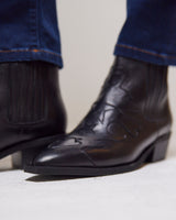 Black Tammy Leather Western Ankle Boot