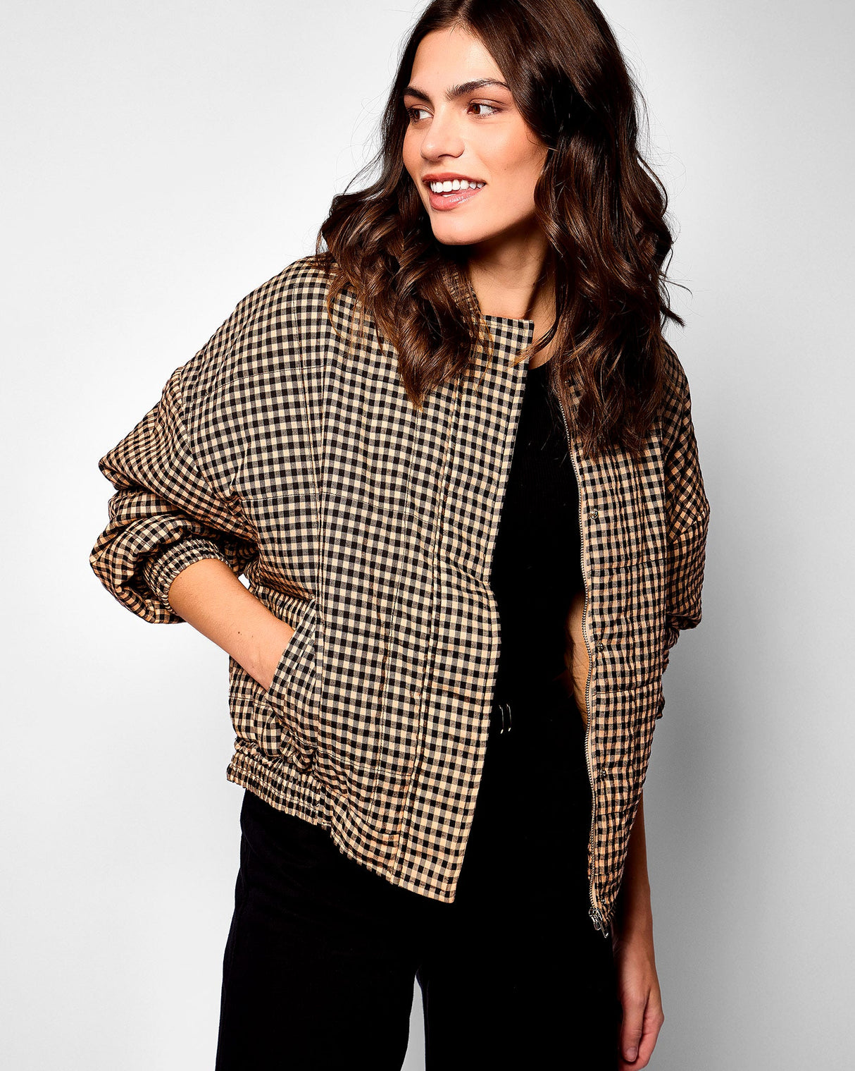 Black-White-Gingham-Padoue-Bomber-Jacket