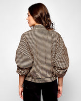 Black & White Gingham Padoue Bomber Jacket