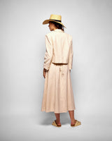 Cream Pinstripe Abassia Cropped Blazer