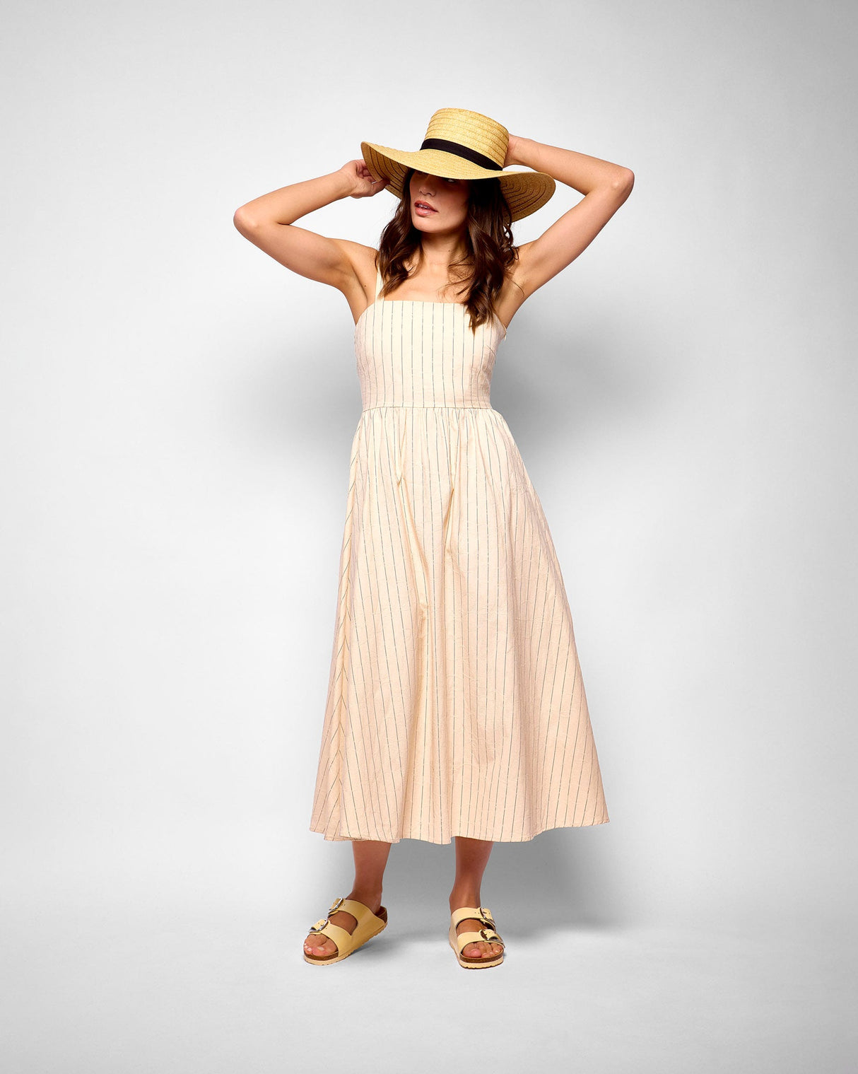 Cream-Pinstripe-Casey-Tie-Back-Dress