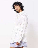 White Adia Wrap Detail Shirt