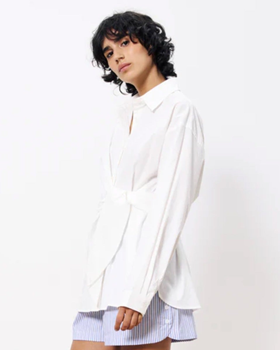 White Adia Wrap Detail Shirt