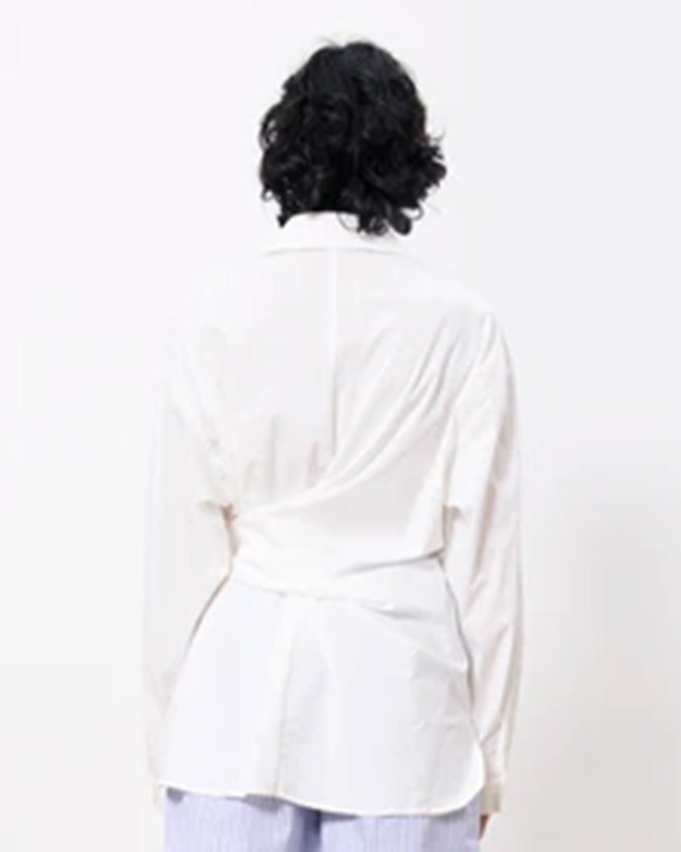 White Adia Wrap Detail Shirt
