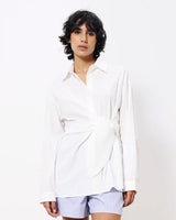 White Adia Wrap Detail Shirt