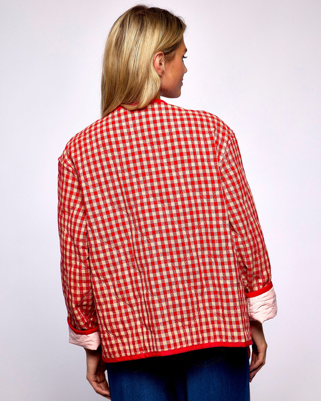 Red Gingham & Pink Alezia Reversable Jacket