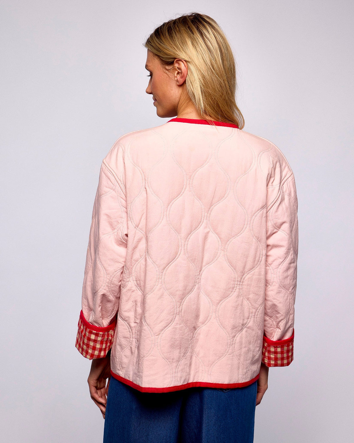 Red Gingham & Pink Alezia Reversable Jacket
