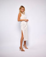 White-Ahava-Lace-Wrap-Dress