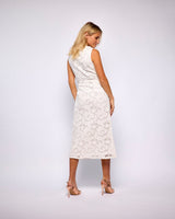 White Ahava Lace Wrap Dress