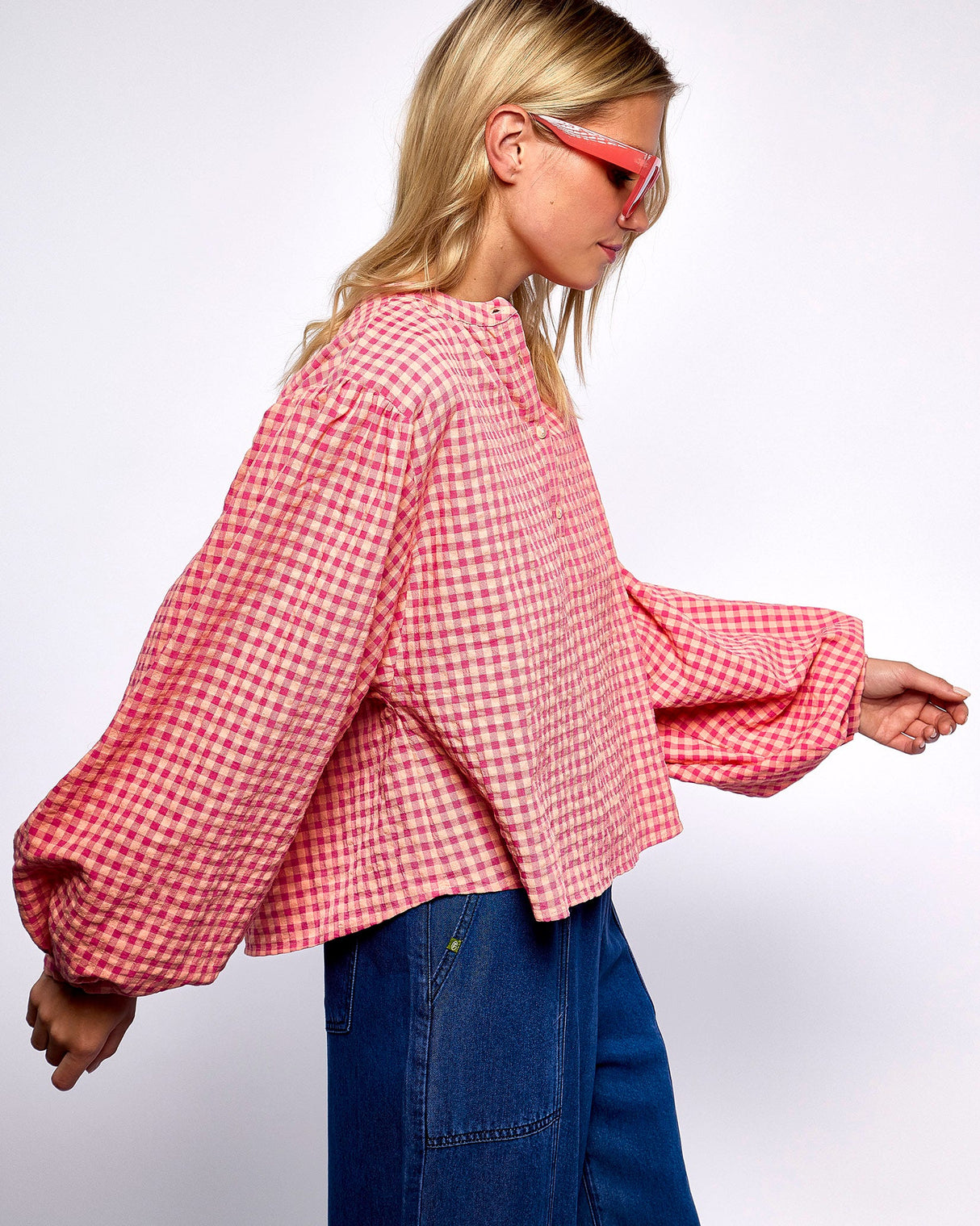 Pink-Gingham-Noura-Blouse
