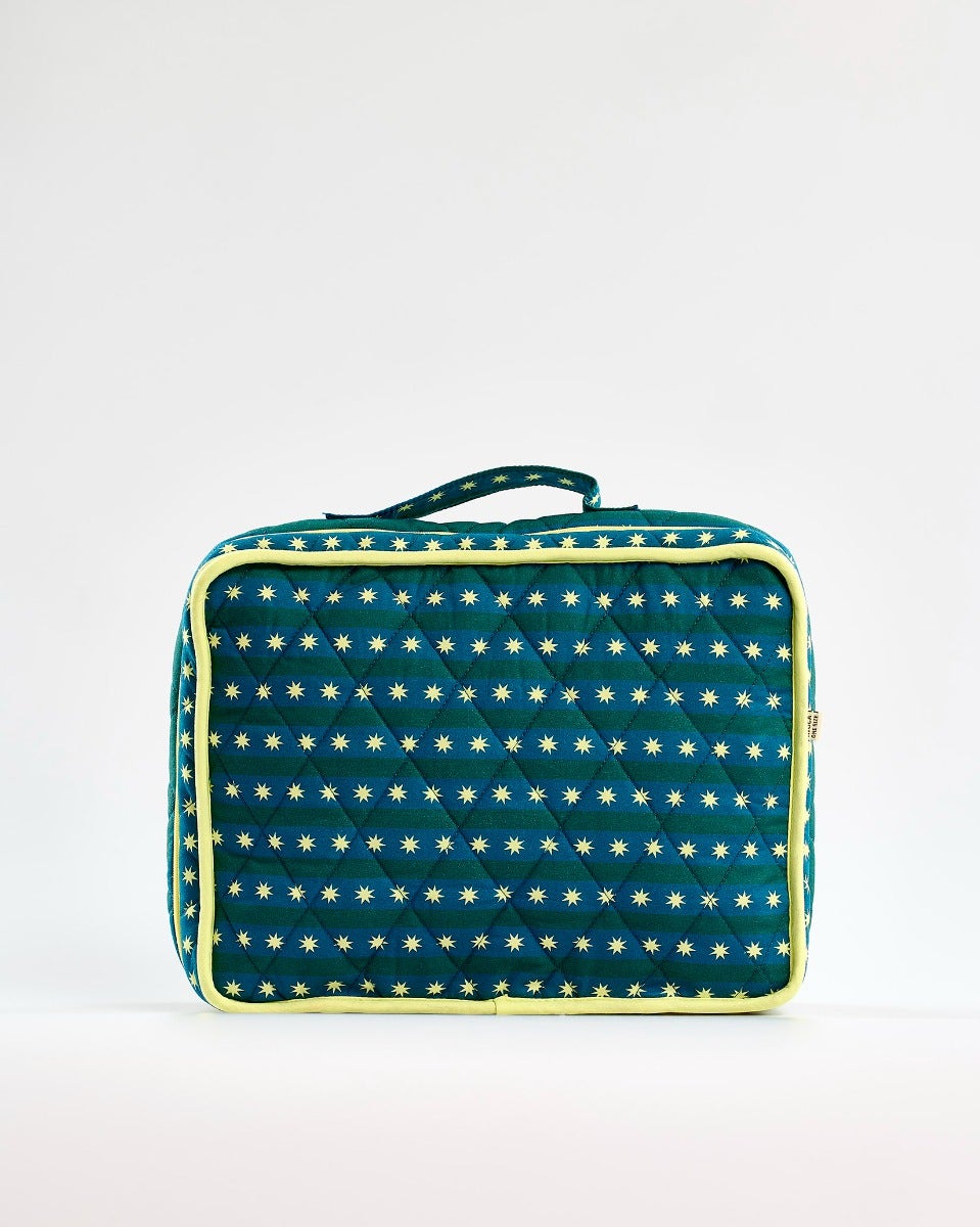 Teal-Stripes-Stars-Cotton-Large-Cosmetic-Bag