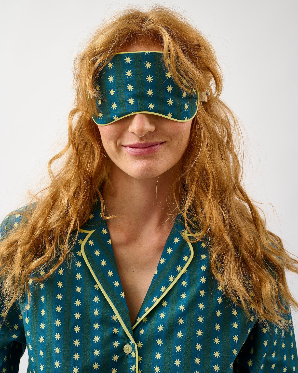 Teal-Stripes-Stars-Cotton-Eye-Mask
