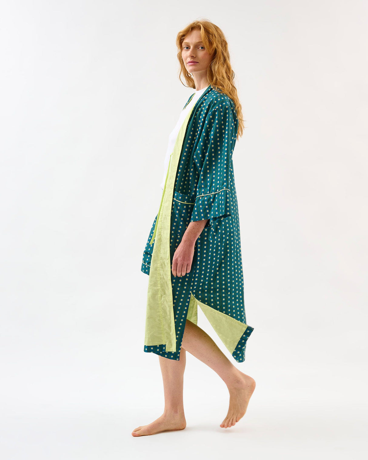 Teal Stripes & Stars Kimono