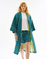 Teal Stripes & Stars Kimono