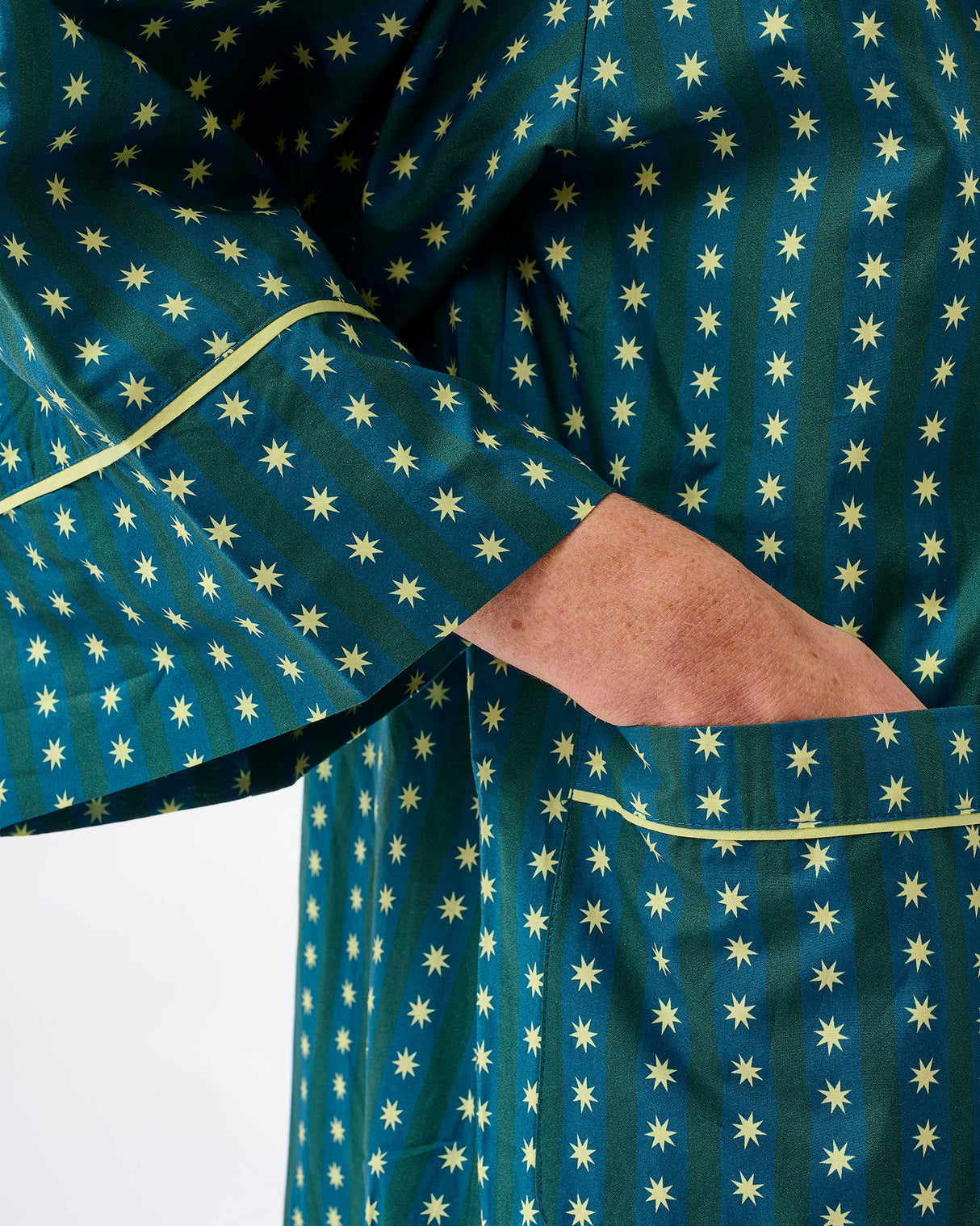Teal Stripes & Stars Kimono