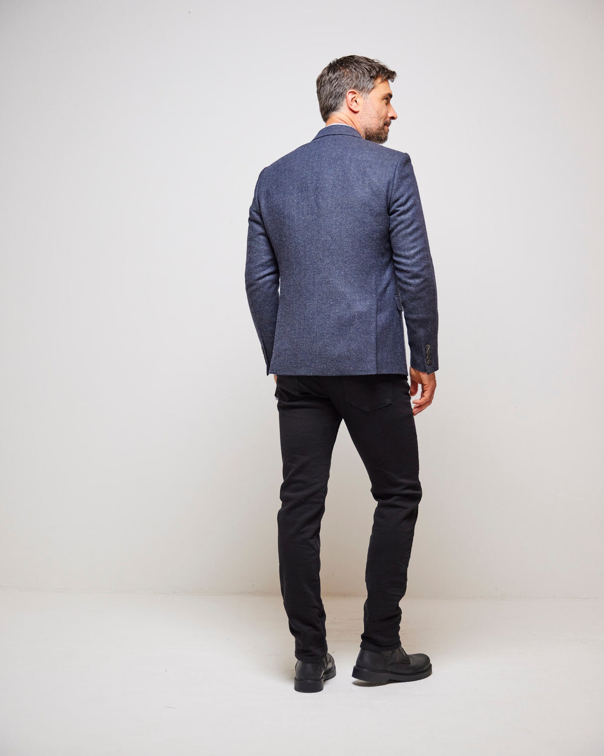 Grey Herringbone Classic Wool Mix Blazer