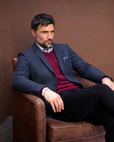 Grey Herringbone Classic Wool Mix Blazer