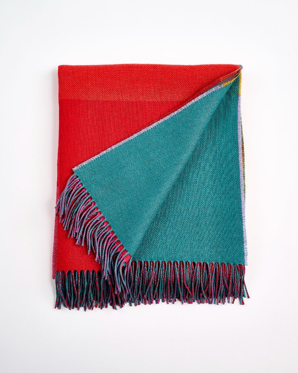 Sunburst Teal Stella Cashmere Blend Throw