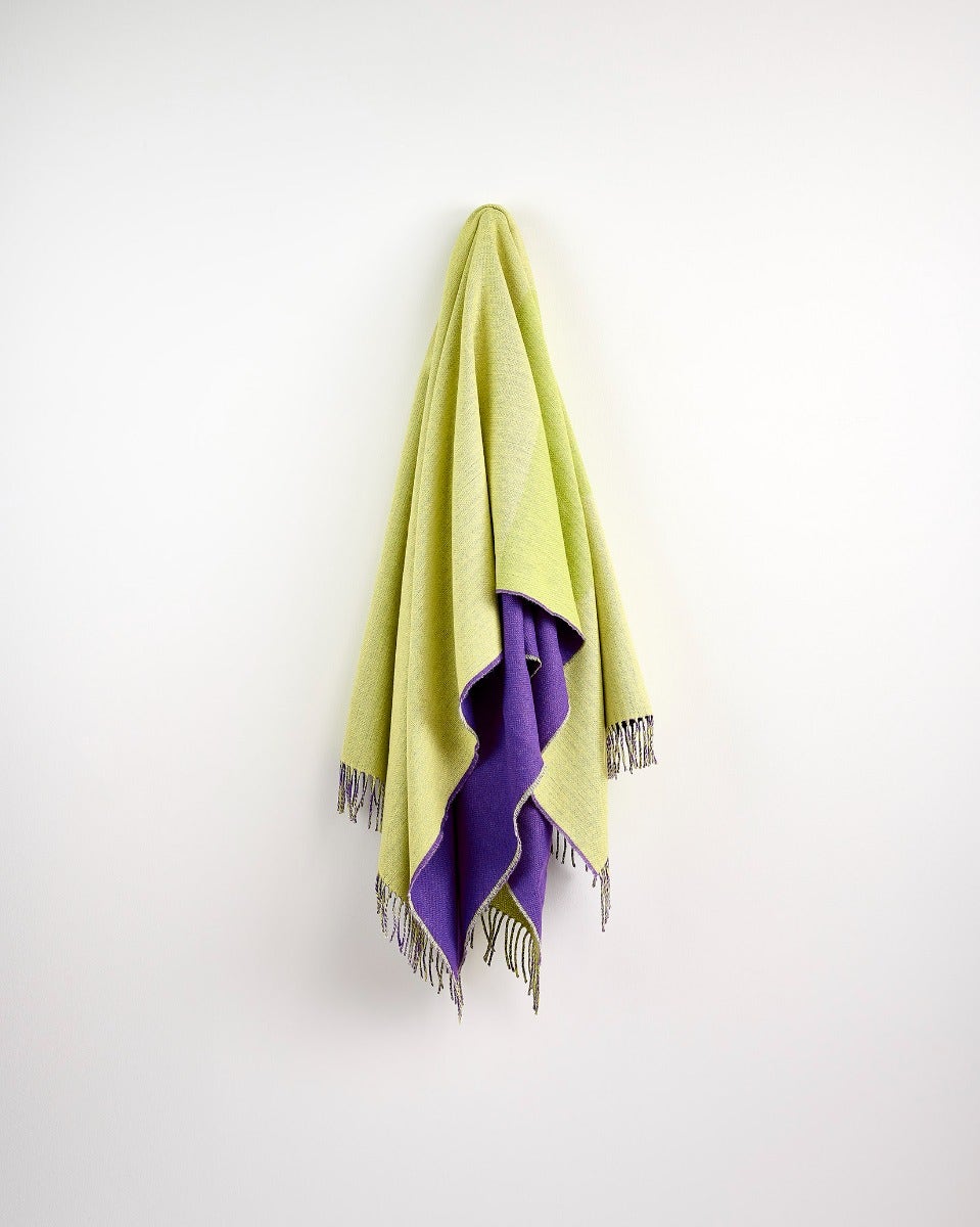 Limeburst Purple Stella Cashmere Blend Throw