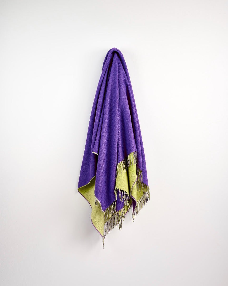 Limeburst Purple Stella Cashmere Blend Throw
