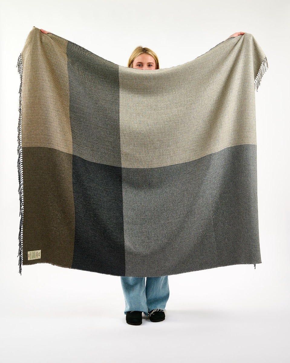 Charcoal & Cream Stella Cashmere Blend Throw