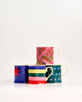 Teal Stripes & Stars Mug