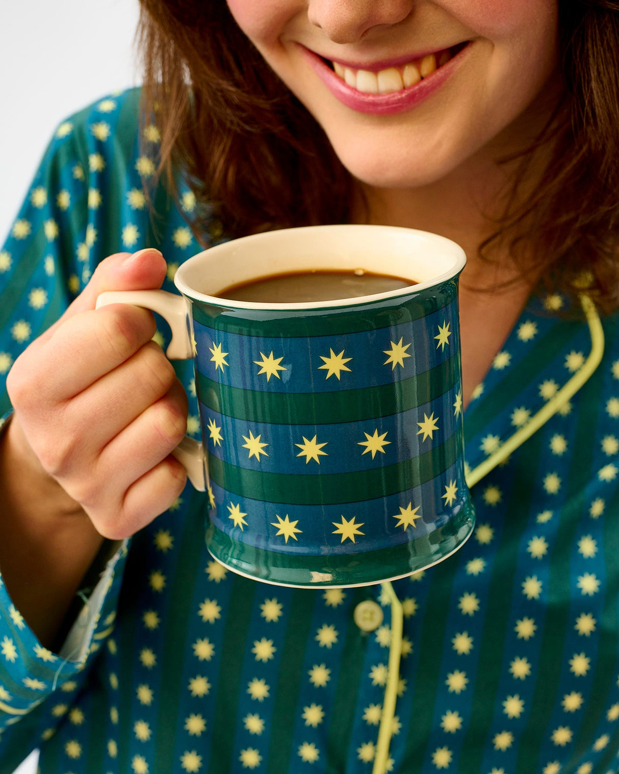 Teal Stripes & Stars Mug