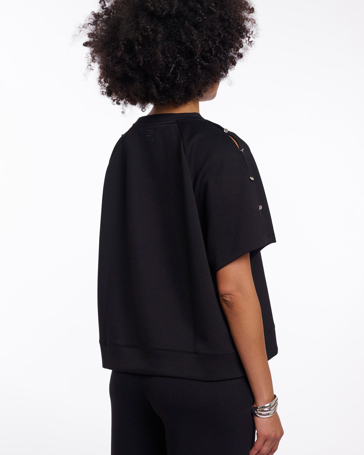 Black-Tate-Button-Detail-Top