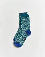 Teal-Little-Flower-Ankle-Socks