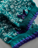 Teal-Little-Flower-Ankle-Socks