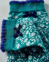 Teal-Little-Flower-Knee-Socks