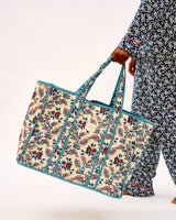 Orange-Rose-Mini-Floral-Navy-Quilted-Cotton-Tote-Bag