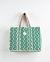 Green-Wave-Pink-Tulip-Quilted-Cotton-Tote-Bag