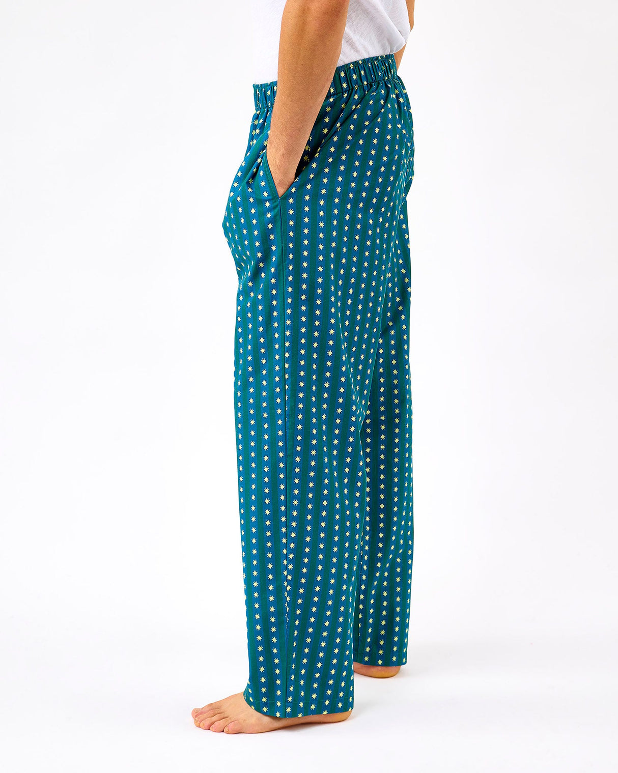 Teal Stripes & Stars Men's Cotton Bottoms