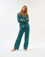 Teal-Stripes-Stars-Cotton-Pyjama-Set