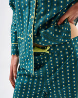 Teal Stripes & Stars Cotton Pyjama Set