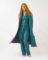 Teal Stripes & Stars Cotton Pyjama Set