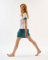 Teal Stripes & Stars Cotton Shorts