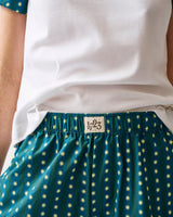 Teal Stripes & Stars Cotton Shorts