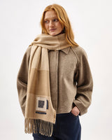 Cream & Camel Two Tails Of Merino Scarf