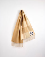 Cream & Camel Two Tails Of Merino Scarf