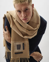 Cream & Camel Two Tails Of Merino Scarf