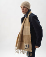 Cream & Camel Two Tails Of Merino Scarf