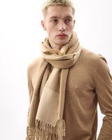 Cream & Camel Two Tails Of Merino Scarf