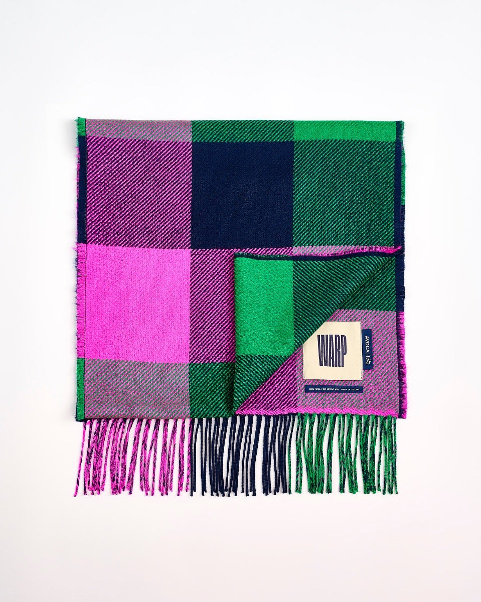 Green & Pink Two Tails Of Merino Scarf