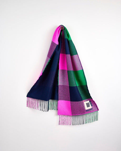 Green & Pink Two Tails Of Merino Scarf