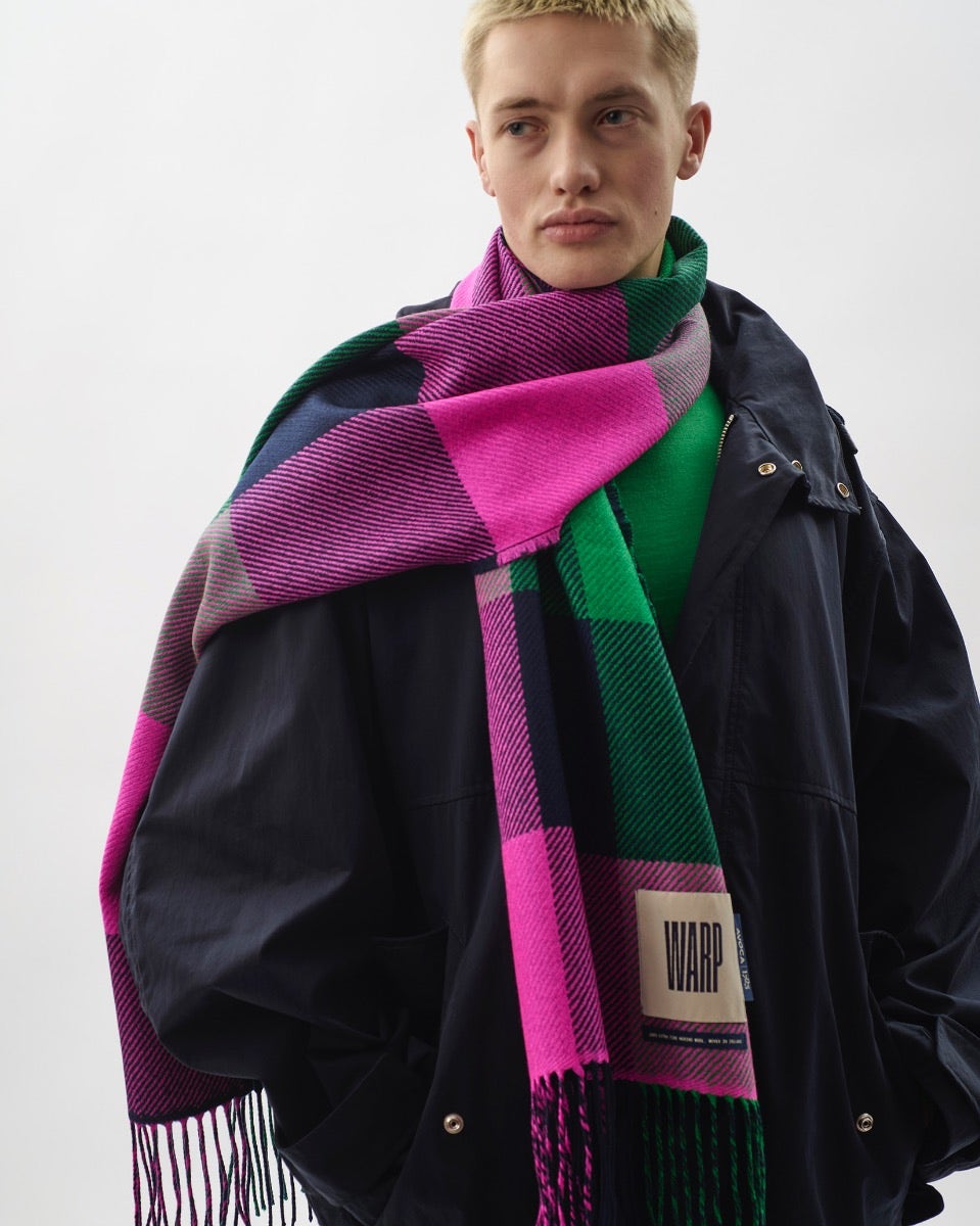 Green & Pink Two Tails Of Merino Scarf – Avoca