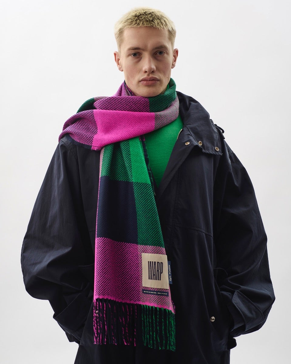 Green & Pink Two Tails Of Merino Scarf